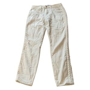 Judy Blue White Braided Side Relaxed Fit Straight Leg Jeans JB88782 WHT 11/30